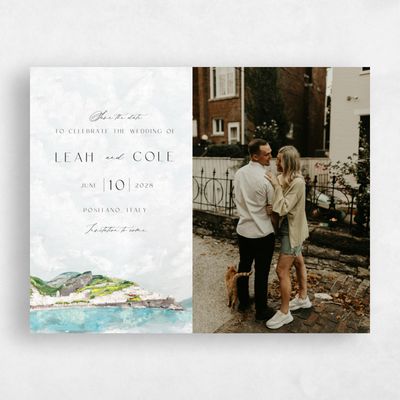 Grey Fall Wedding Save the Date - Sorrentine Photo