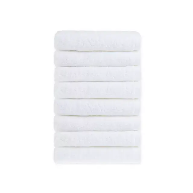 Clean Start Solid Washcloths in White (Set of 8)