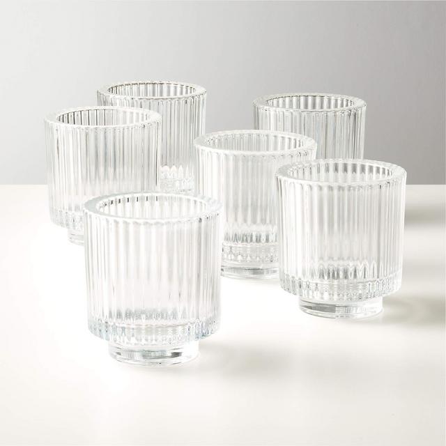 Ezra Clear Tea Light Candle Holders Set of 6