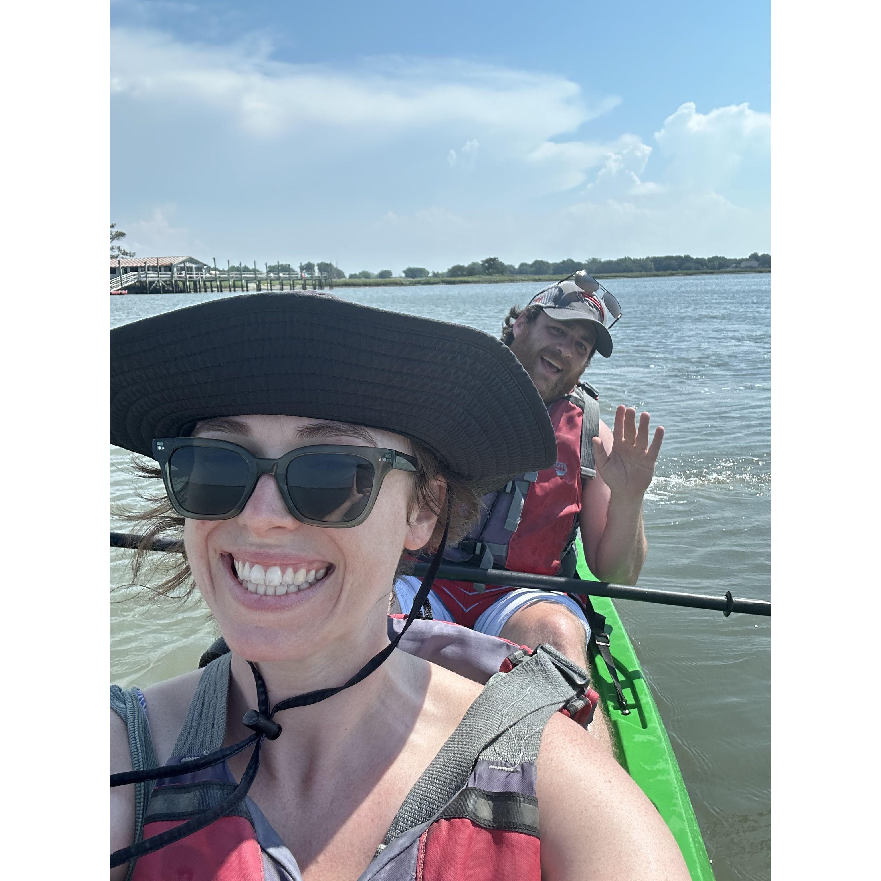 Fleeing dolphins in South Carolina