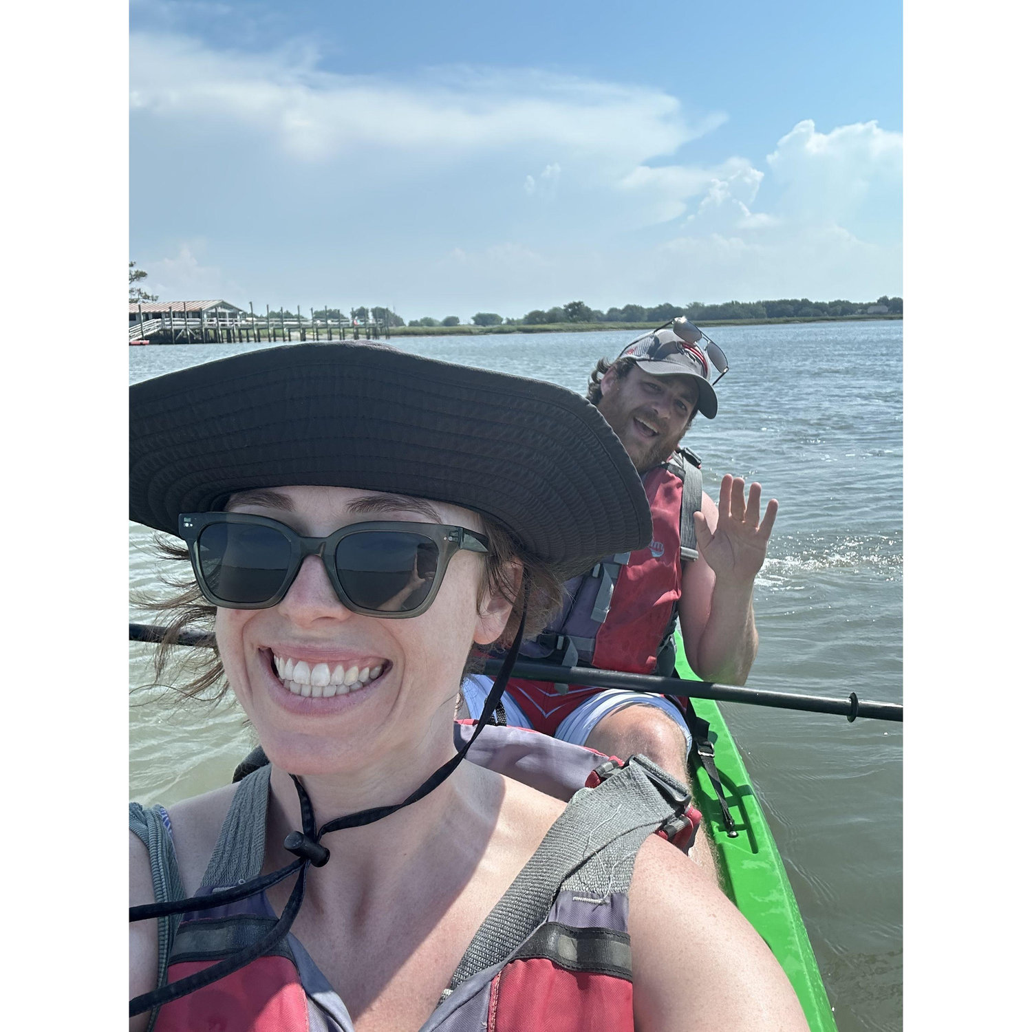 Fleeing dolphins in South Carolina