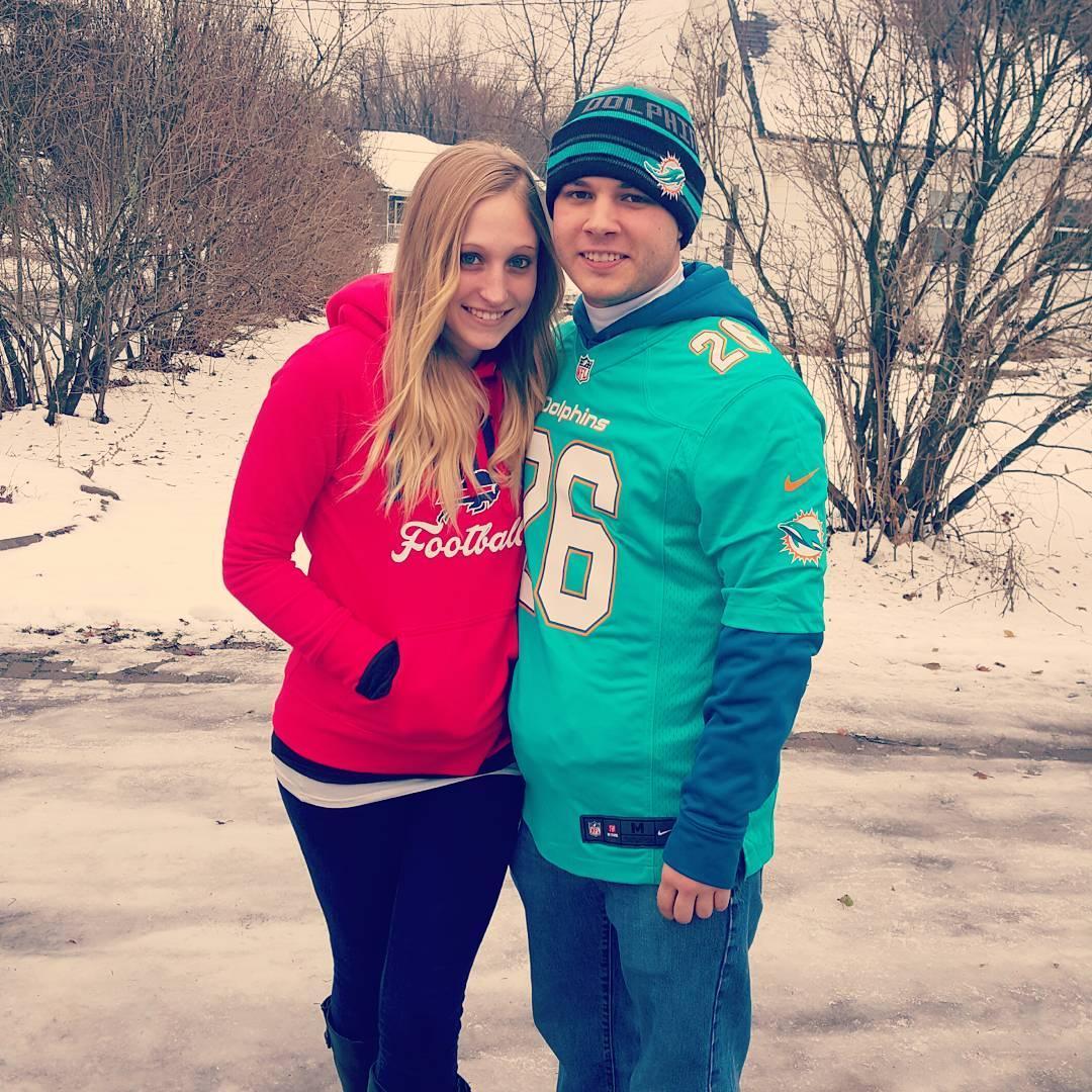 Sam's first NFL football game! 
Orchard Park, NY