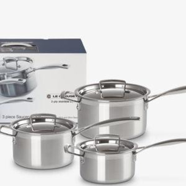 3-ply Stainless Steel 3-piece Saucepan Set