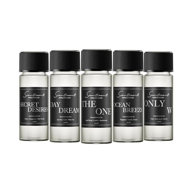 Hotel Diffuser Oil | Aromatherapy Fragrances Inspired by 5-Star Hotels | Luxurious Scents with Notes of Cardamom, Tuscan Leather, and Sandalwood (20ml, Top 5 Scents)