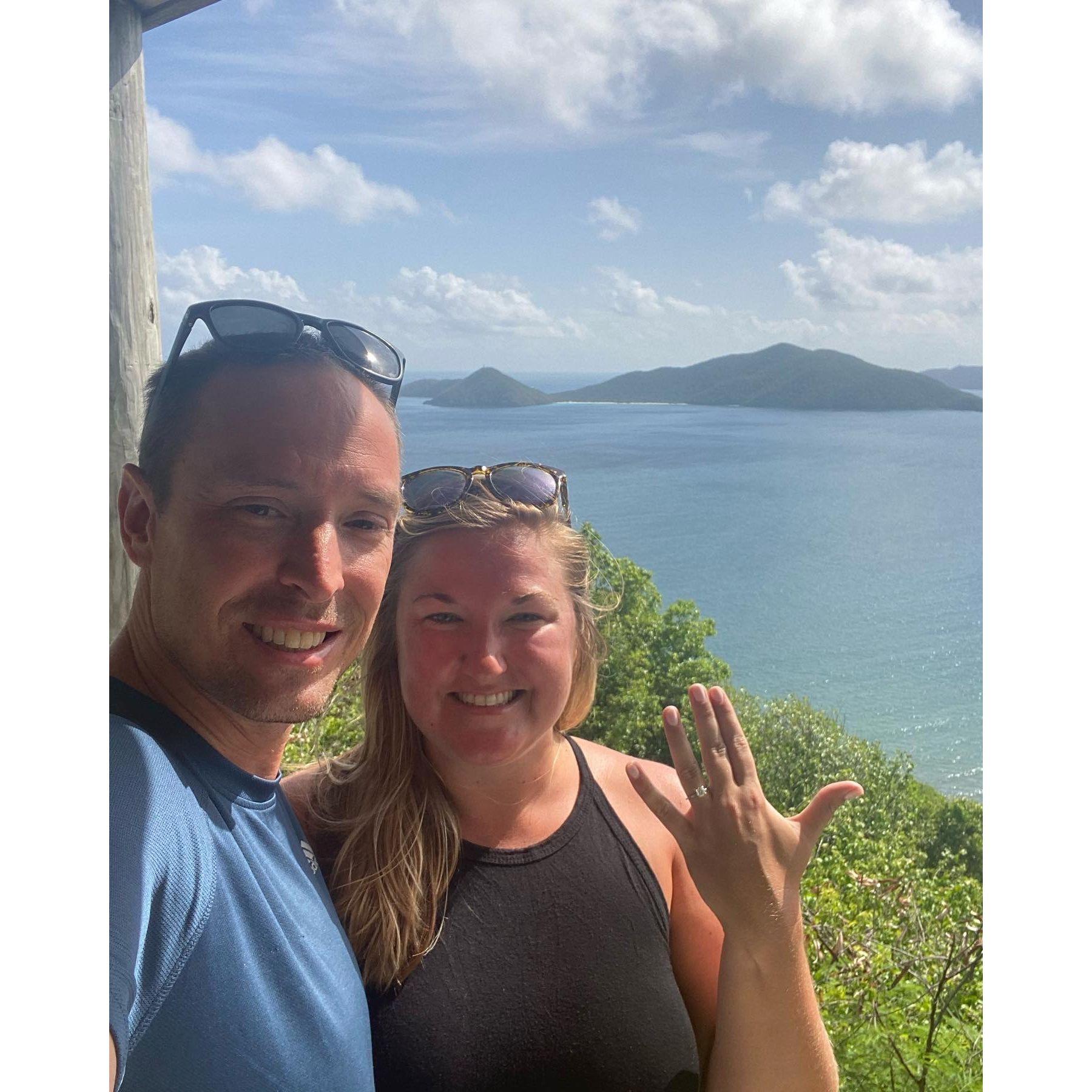 Right after we got engaged in the British Virgin Islands on Tortola!