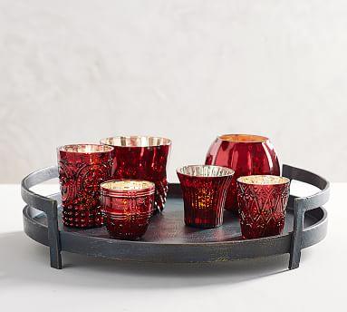 Eclectic Mercury Votive Holders, Red - Set of 6