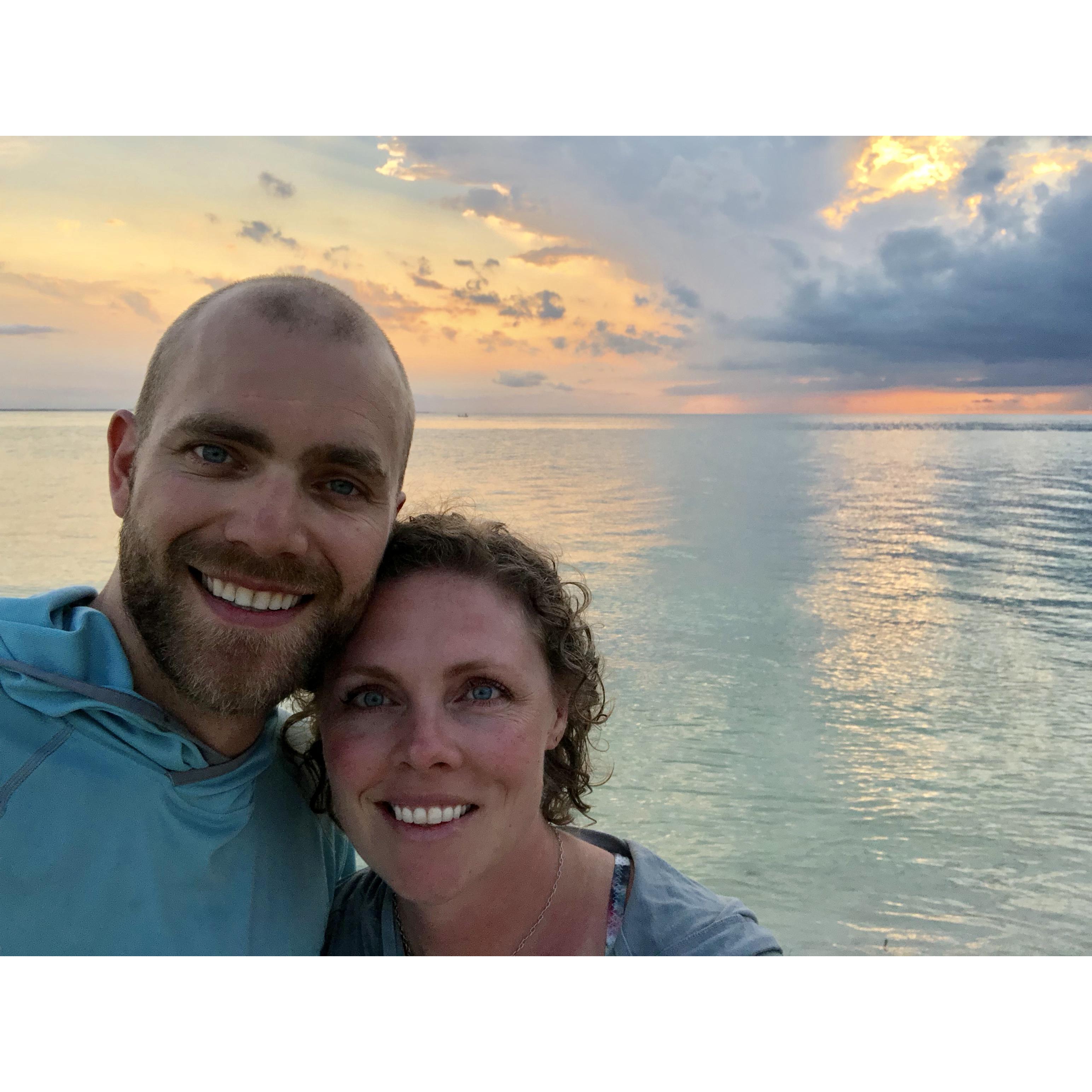 Sunset in Holbox where we got engaged