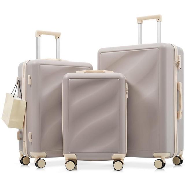 Merax Luggage Set 3 Piece, Lightweight Durable ABS Suitcases with Spinner Wheels and TSA Lock, Carry-on & Checked Travel Luggage