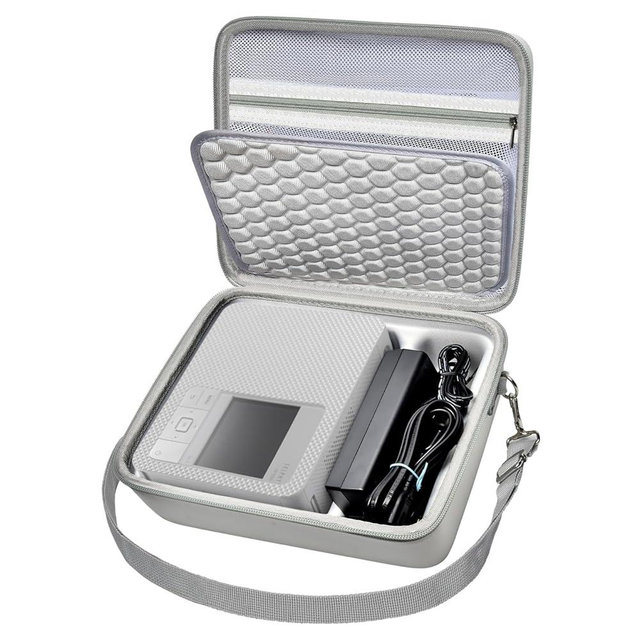 ALKOO Case Compatible with Canon SELPHY CP1500/CP1300/ CP1200 Wireless Compact Photo Printer and Color Ink and Paper Set/Battery- Organizer Storage Bag Only (White)