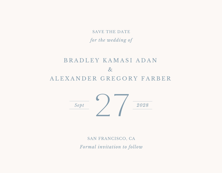 Andros Landscape | Storm Blue | Zola Save The Dates