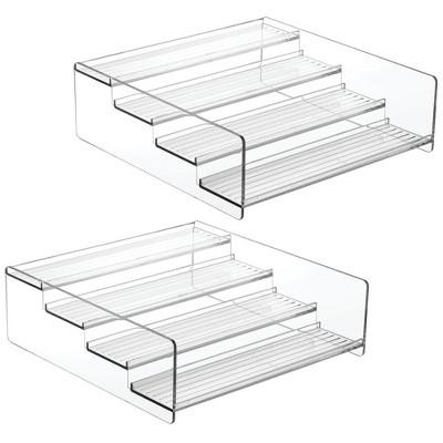 mDesign Plastic Bathroom Medicine Organizer, 4 Level Shelf, 2 Pack