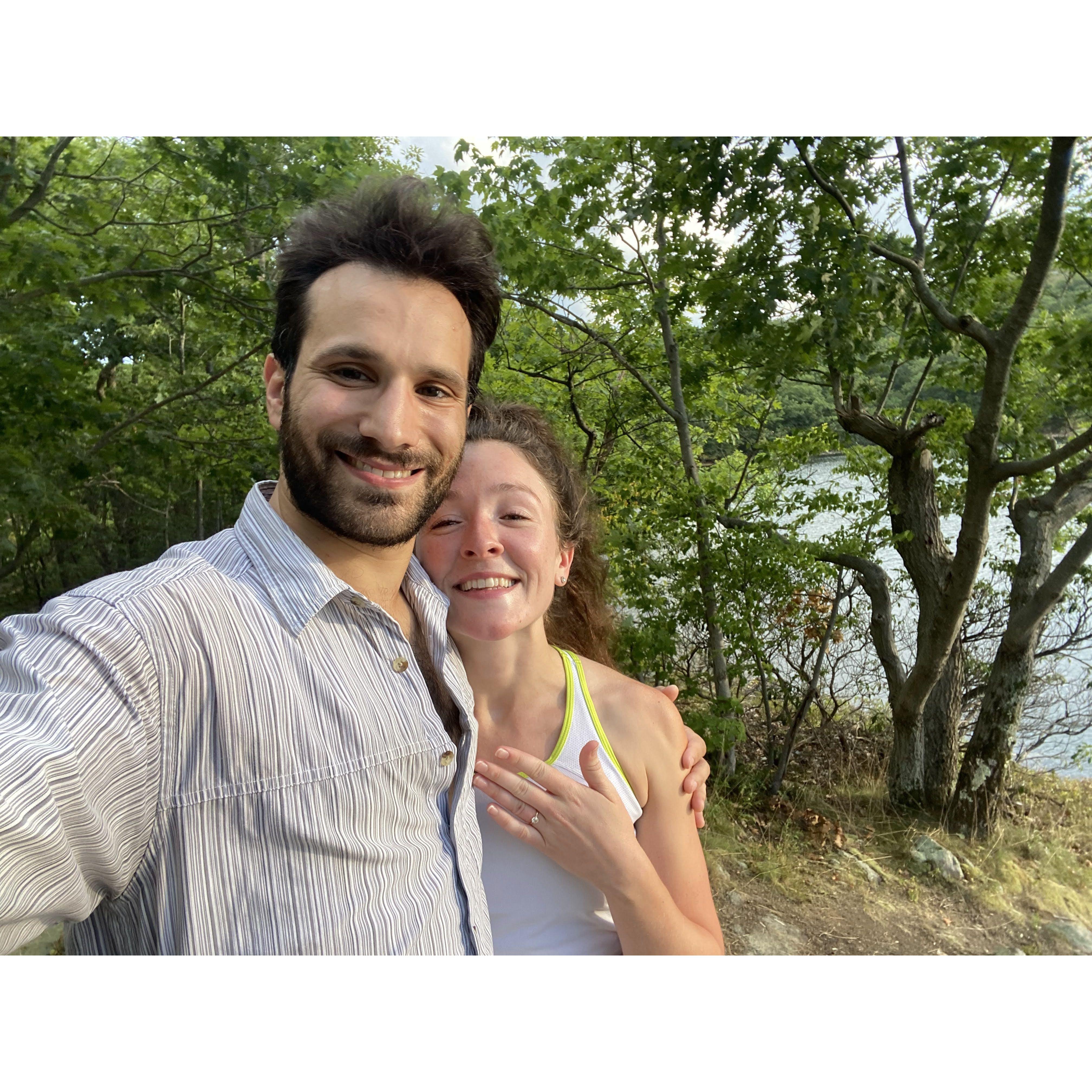 And then Jordan popped the big question- we got engaged! (At the Beacon Reservoir on August 4th))