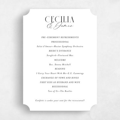 White Ticket Wedding Program - Shahira