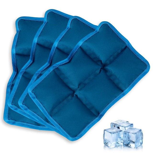 Kiaouai 4 Pack Ice Packs for Lunch Boxes, Slim 0.7" & Flexible Ice Pack, Reusable Water-Activated Freezer Packs, Long Lasting Cold Packs for Food Freshness, Picnic, School, Sports & Camping