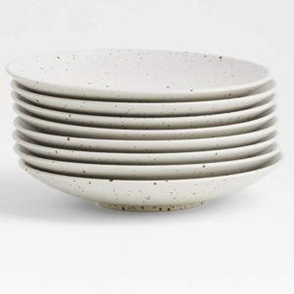 Craft Linen Cream Coupe Salad Plates, Set of 8 + Reviews | Crate & Barrel