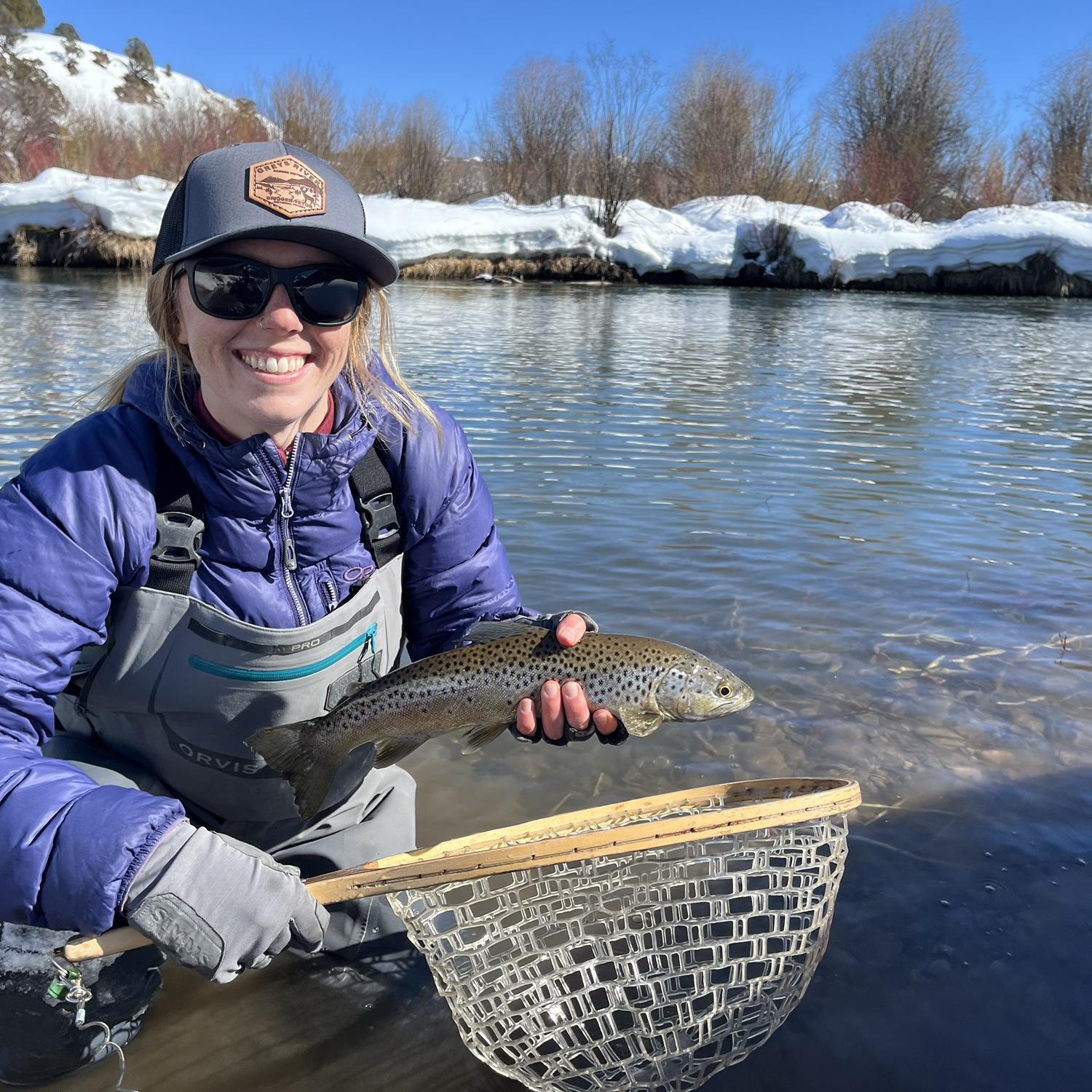 The first time Justin took Julie fishing, March 2024.