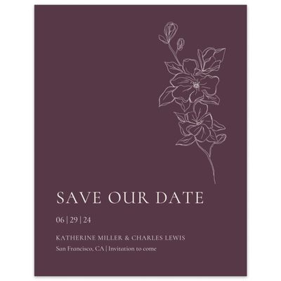 Dark Plum, Purple Wedding Digital Save the Date - Ahlers Portrait