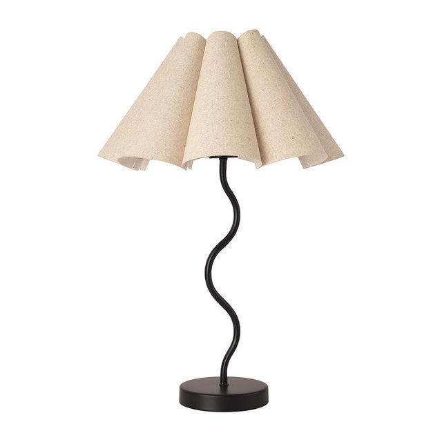 KUNJOULAM Small Table Lamp, Bedside Nightstand Lamp with Adjustable Beige Lampshade Black Base, Morden Mini Desk Lamp for Bedroom Home Office Decor