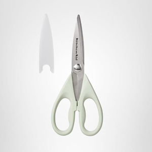 KitchenAid All Purpose Kitchen Shears with Protective Sheath Durable Stainless Steel Scissors, Dishwasher Safe, Soft Grip Comfort Handle, 8.72 Inch, Pistachio