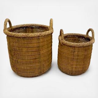 Rattan 2-Piece Basket Set