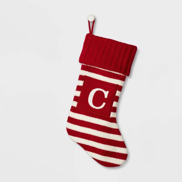Knit Striped Monogram Christmas Stocking C - Wondershop™