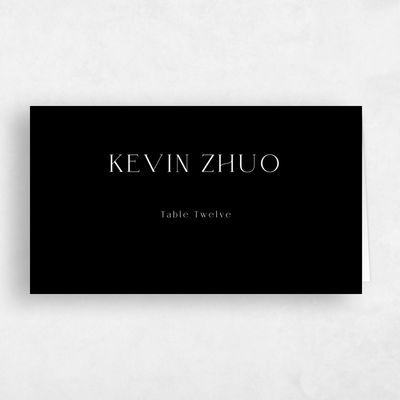 Black Wedding Place Card - Hodgson