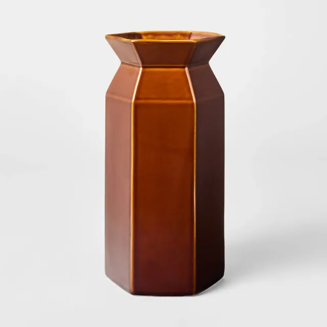 Tall Hexagon Ceramic Vase - Threshold™ designed with Studio McGee
