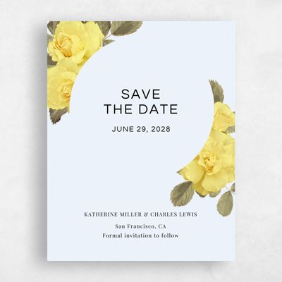Lightest Sky, Yellow Wedding Save the Date - Woads Corner