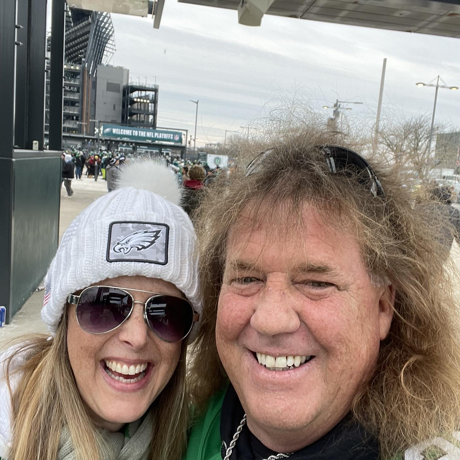 Fun at an Eagles game.