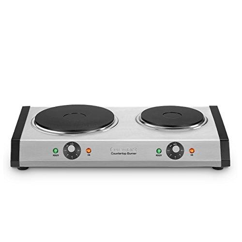 Cuisinart CB-60P1 Cast-Iron Double Burner, 11.5"(L) x 19.5"(W) x 2.5"(H), Silver