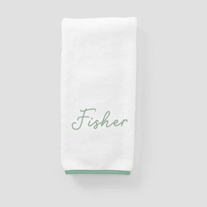 Weezie Piped Edge Hand Towels (pair) - Personalized