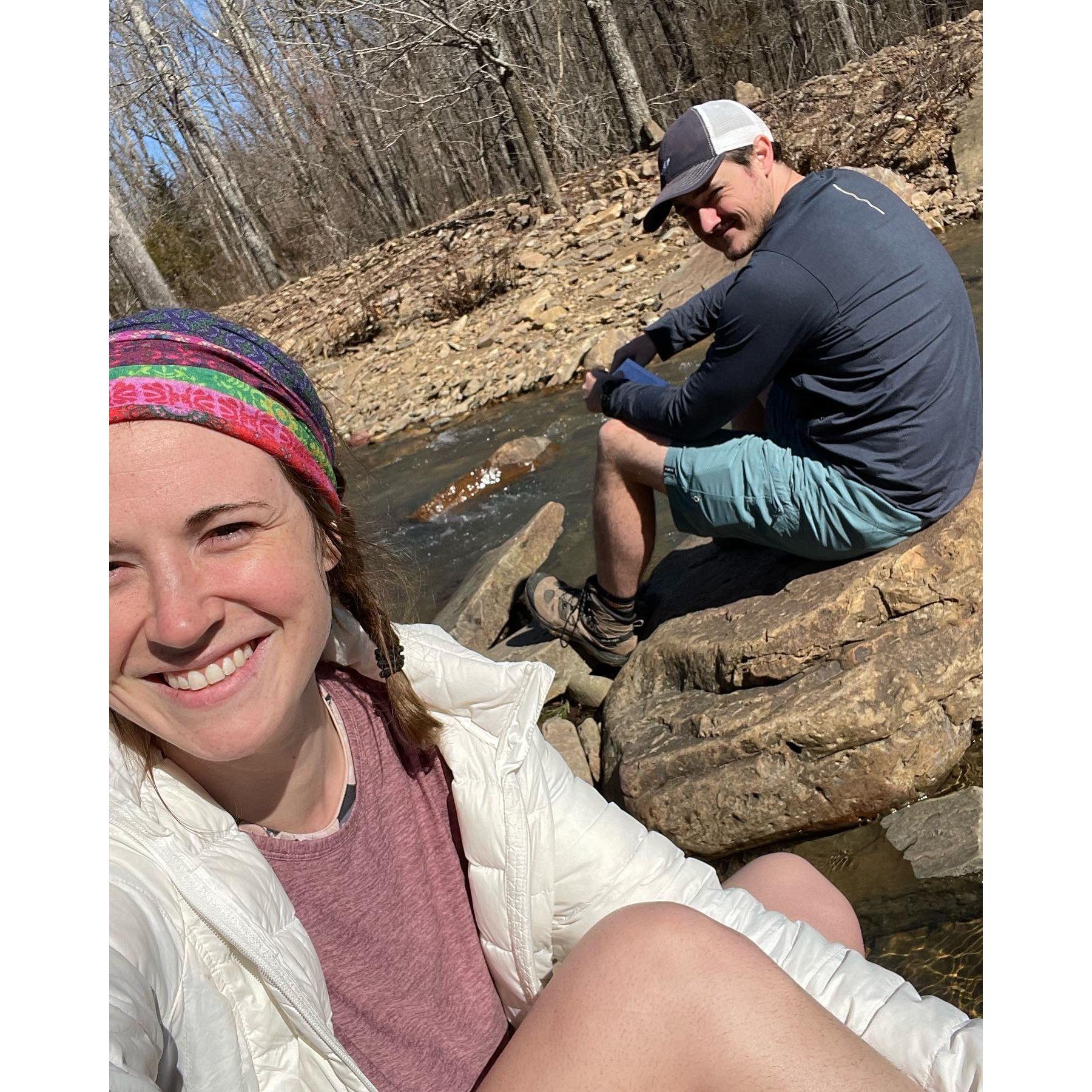 Our hiking trip in Devils Den State Park. This was our first Valentine's day together