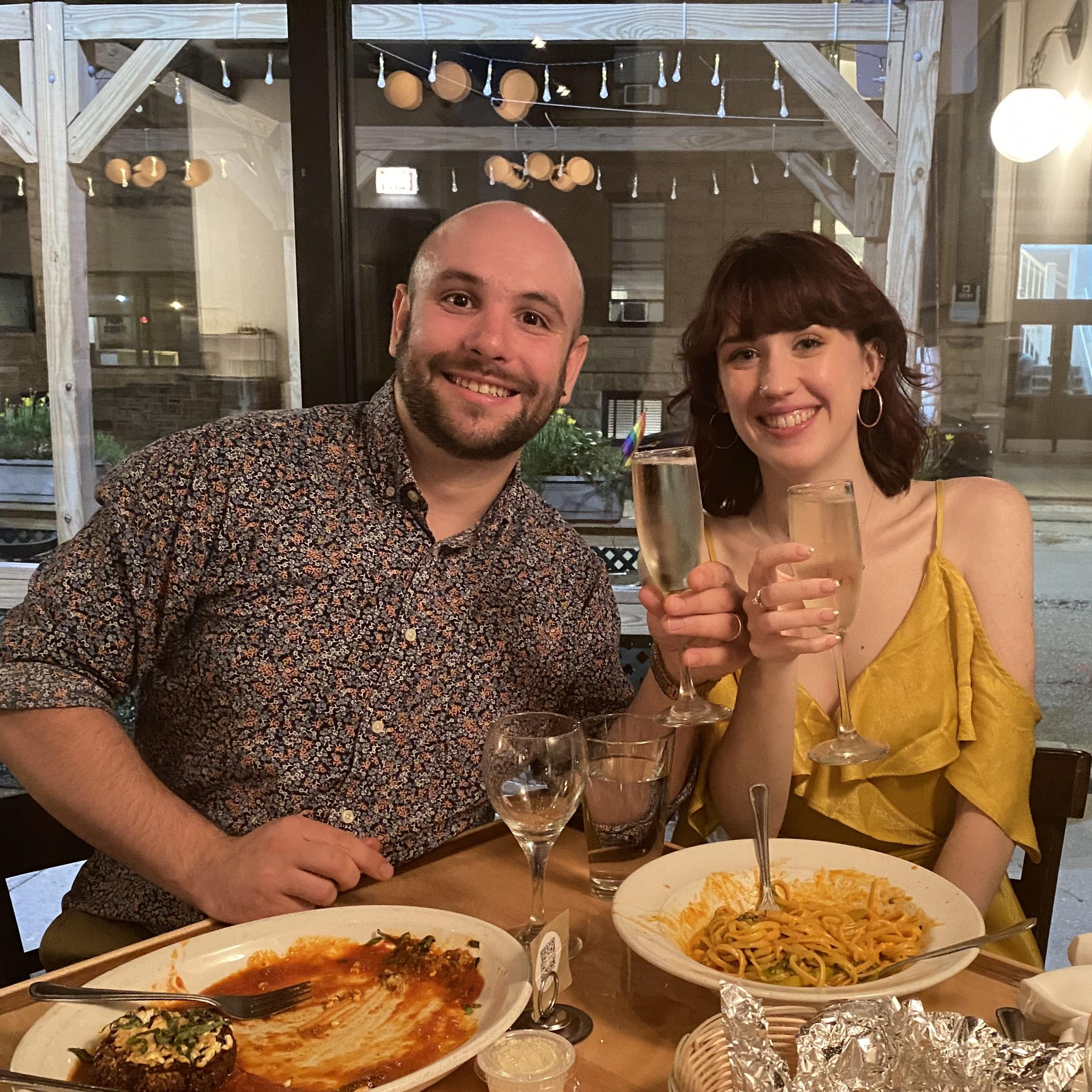 Dinner after we got engaged!