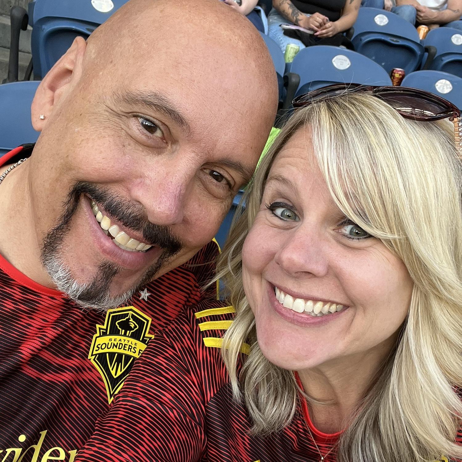 Cheering on the Sounders