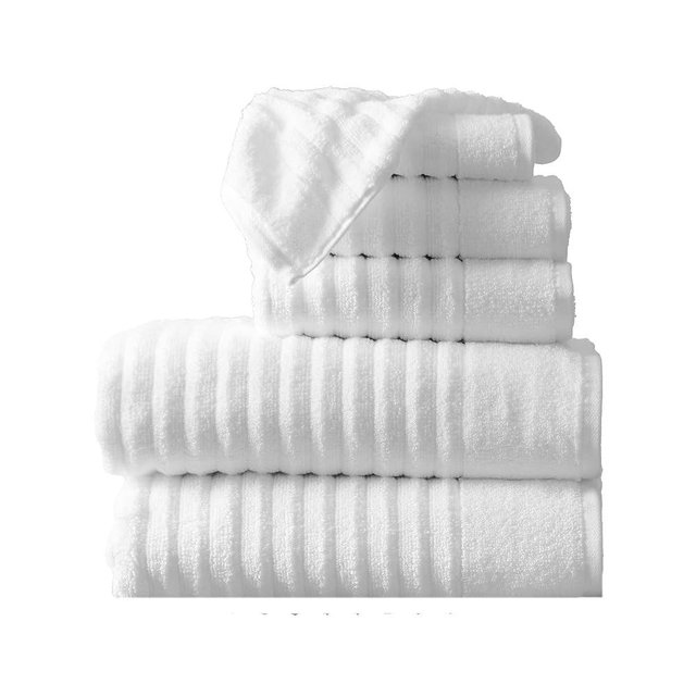 Great Bay Home White Bath Towel Set - Luxury 100% Cotton 6 Piece Towel Set - 2 Bath Towels, 2 Hand Towels, 2 Washcloths - Absorbent & Quick-Dry Towel for Bathroom - Zero-Twist, Combed Cotton (White)