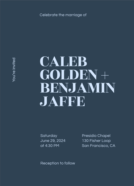 Melvine Portrait | Naval Blue | Zola Wedding Invitations