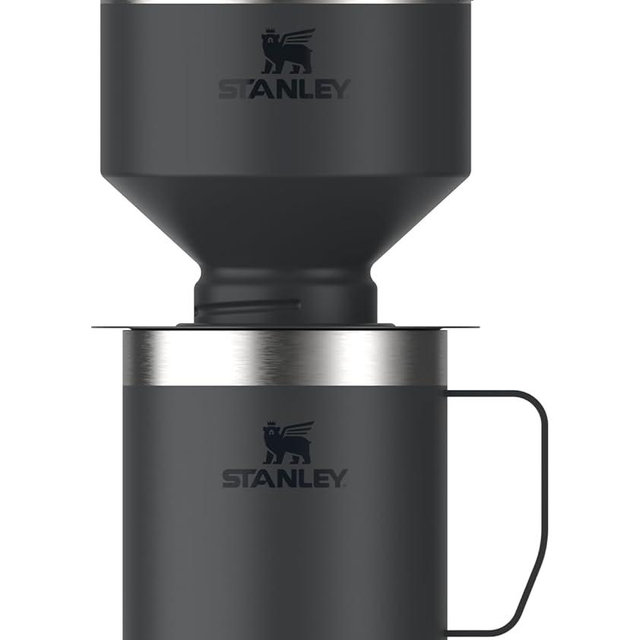 STANLEY Perfect Brew Pour Over Set | 12 oz Camp Mug with Lid Included | Drip Coffee Maker with Reusable Filter | Insulated Stainless Steel | BPA-Free | Black 2.0