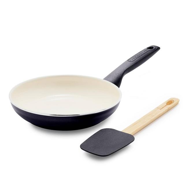GreenPan Rio 2pc 8" Ceramic Nonstick Open Frypan with Spatula Black