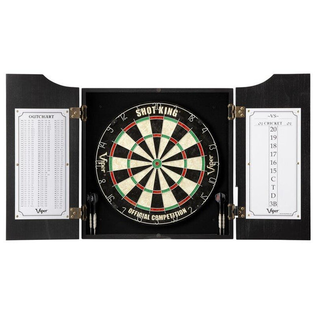 Charleston Bristle Dartboard and Cabinet Set with Darts