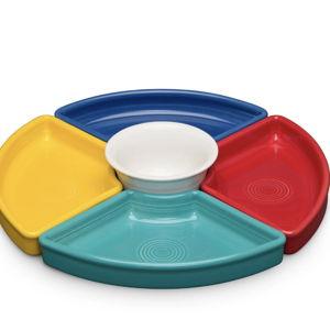 Vibrant 5-Piece Mixed Colors Entertaining Set 8 1/5 Inch