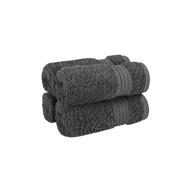 American Soft Linen Bekos 4 Pack Washcloth Set, 100% Cotton Washcloth Hand Face Towels for Bathroom and Kitchen, Dark Gray