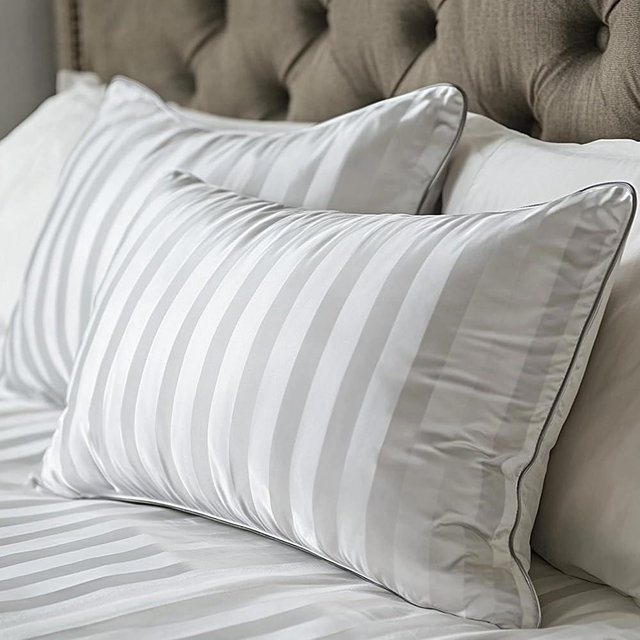 Hotel Grand Luxury Feather Down Pillows Standard Size Set of 2 Pack Hypoallergenic Medium Firm Pillows 100% Cotton Breathable Sleeping Pillows for Back/Side Sleepers Bed Pillows,20" X26"(2 Pack)