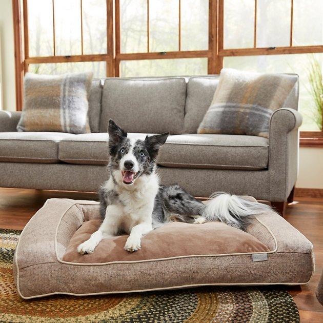 FRISCO Plush Orthopedic Bolster Dog Bed w/Removable Cover, Beige, X-Large - Chewy.com