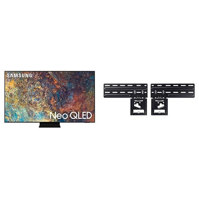 SAMSUNG 65-inch Class QN90A Series – Neo QLED 4K Smart TV with Alexa Built-in (QN65QN90AAFXZA, 2021 Model) with Samsung | Slim Fit Wall Mount | WMN-A50EB/ZA | 2021