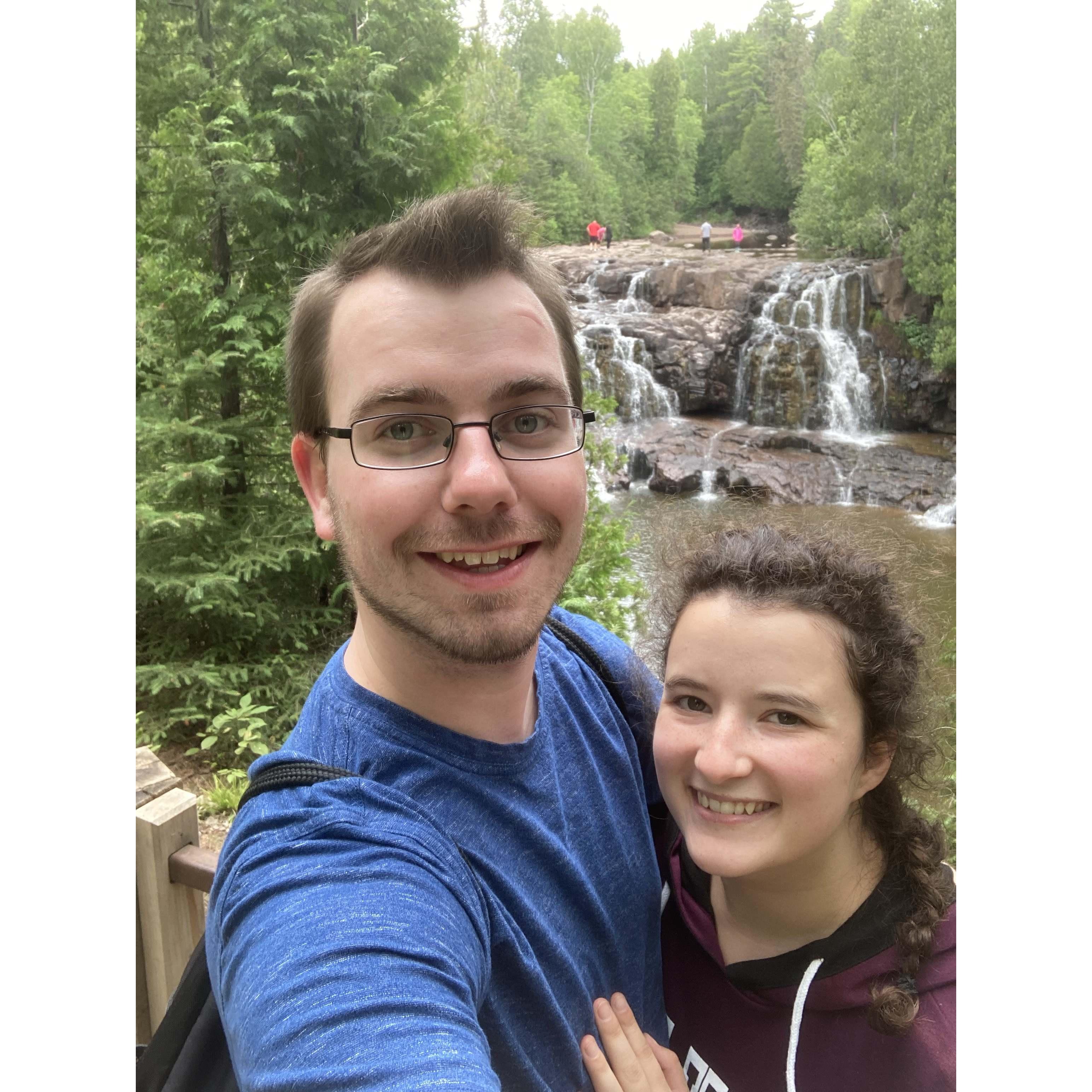 Our first vacation together in Duluth at the Gooseberry Falls!