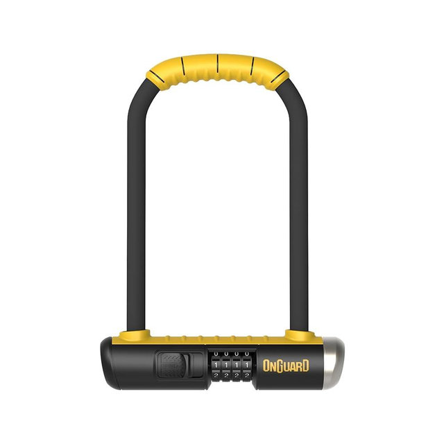 OnGuard Bulldog Combo STD U-Lock – 13 mm Hardened Steel Shackle (115 × 230 mm) – 4-Digit Resettable Combination, X2P Double Bolt Lock, Rubber-Coated Crossbar & Mount Bracket
