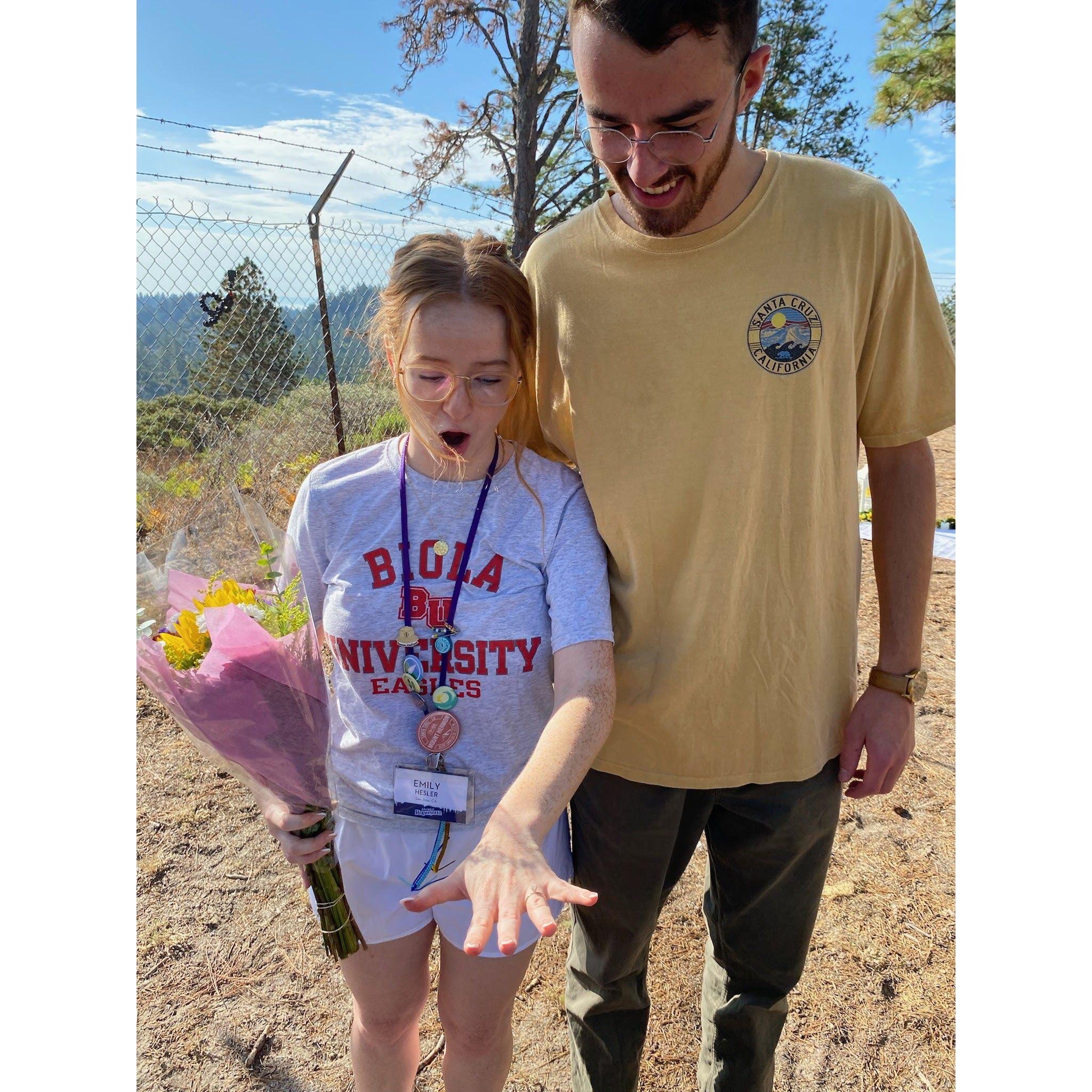 The proposal- Aug. 2, 2022- Mount Hermon Christian Camp, CA