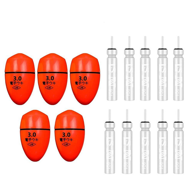 ZVIENLAX 5-Pack Glow in Dark Fishing Bobbers - Crystal-Clear Electronic Floats with Corrosion-Resistant Plastic & Super Bright Lights for Night Angling