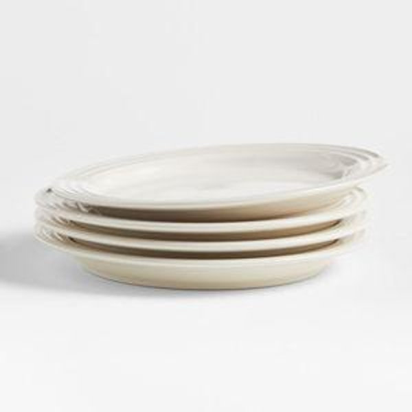 Le Creuset Cream Salad Plates, Set of 4