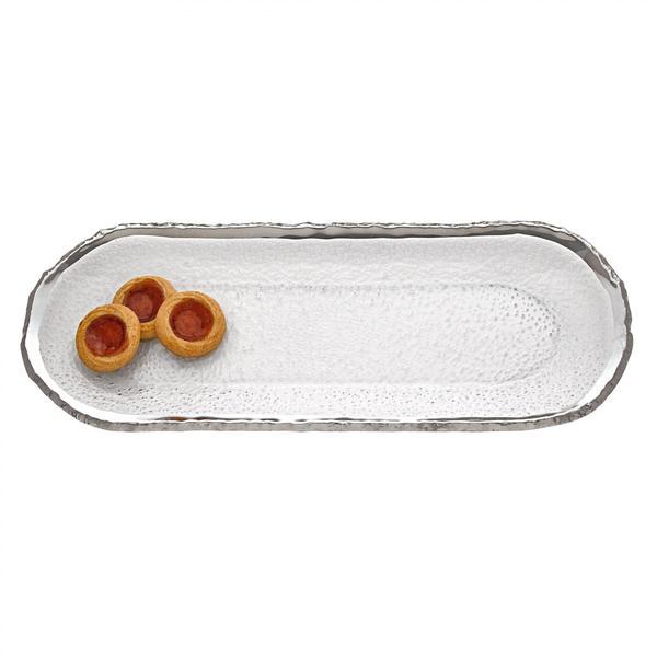 SILVER EDGED GLASS PLATTER
